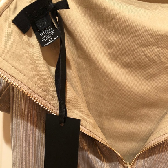 BNWT! Revolve h:ours Evans Mini dress in soft gold - Picture 8 of 8